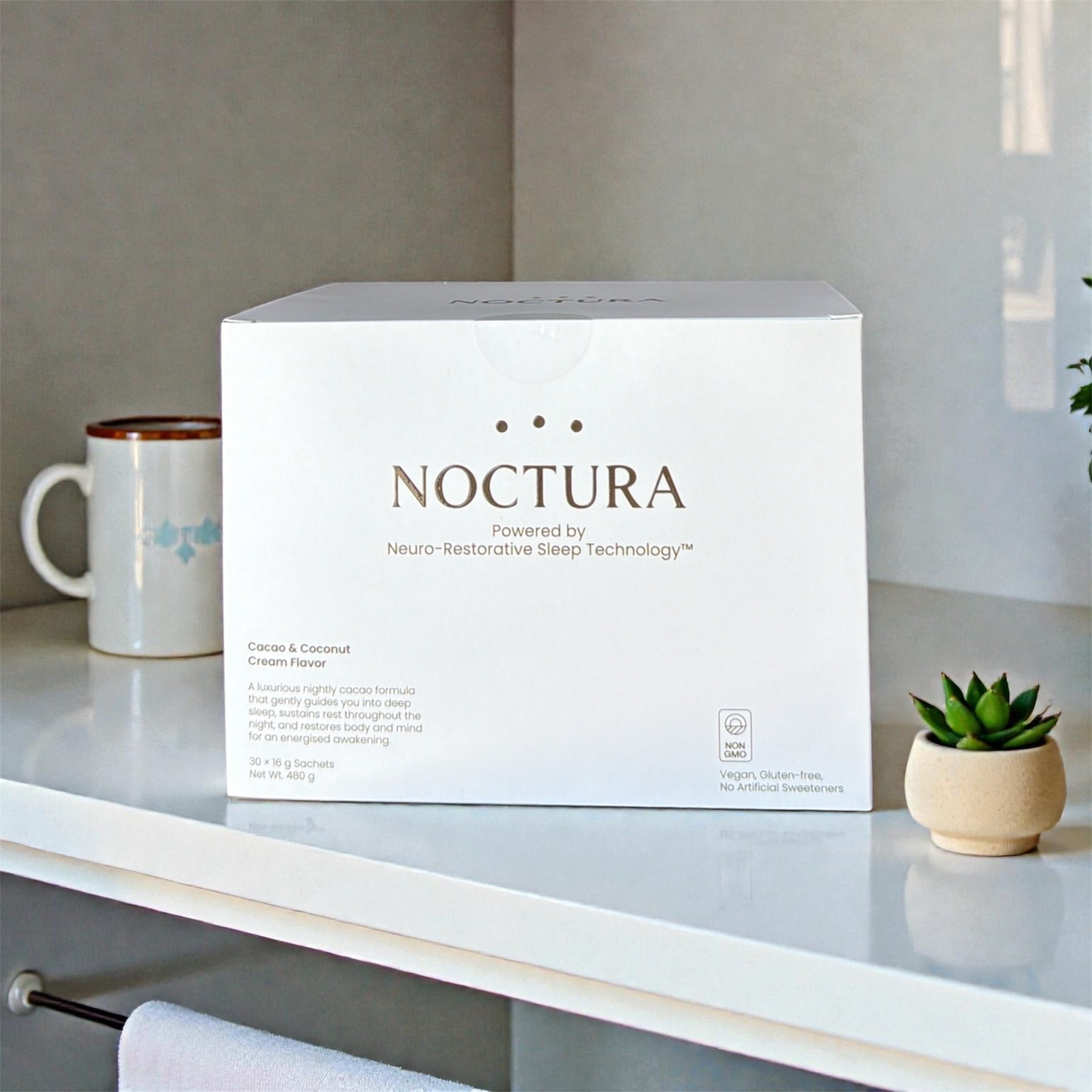 Noctura Night-Time Cacao Drink – Botanical Cocoa Blend with Magnesium & Chamomile – 30 Servings